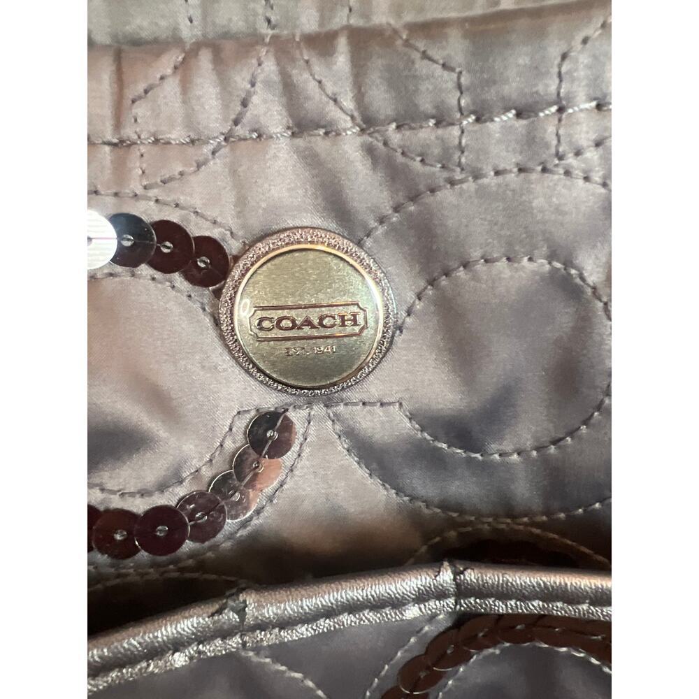 Coach Vintage Laura Circle tote bag in steel gray with sequin embellishments - Picture 2 of 14